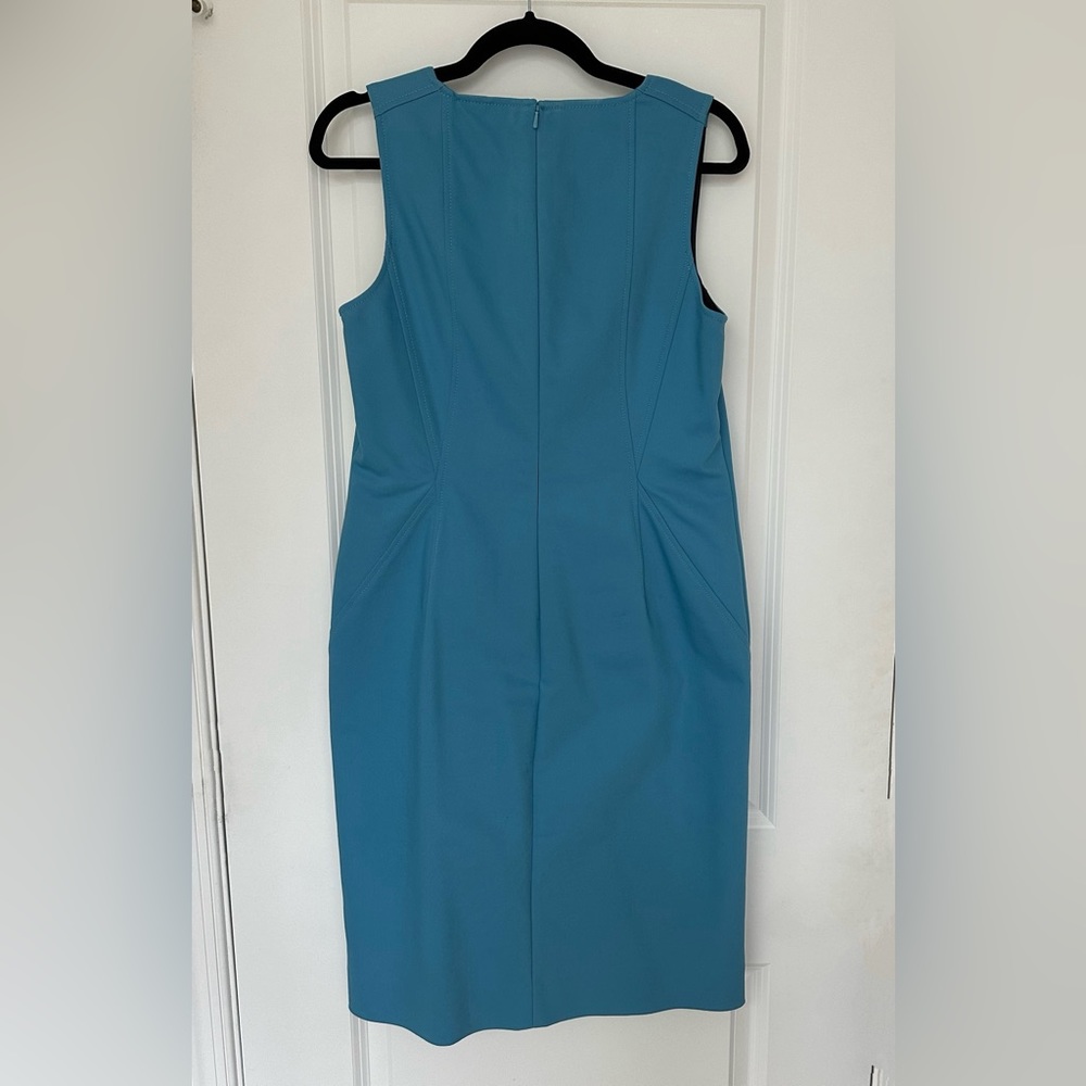 Etcetera Sleeveless Aerie Blue Sheath Dress NWT Size 6 Zip Neckline and Pockets - Picture 2 of 4